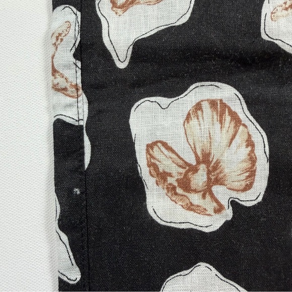 Nicole Miller New York Linen Shell Print Wide Leg Pants | Coastal Resort | M - Picture 10 of 10